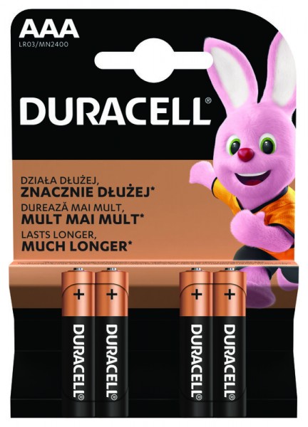 Duracell Battery/Batteries AAA (Pack of 4)